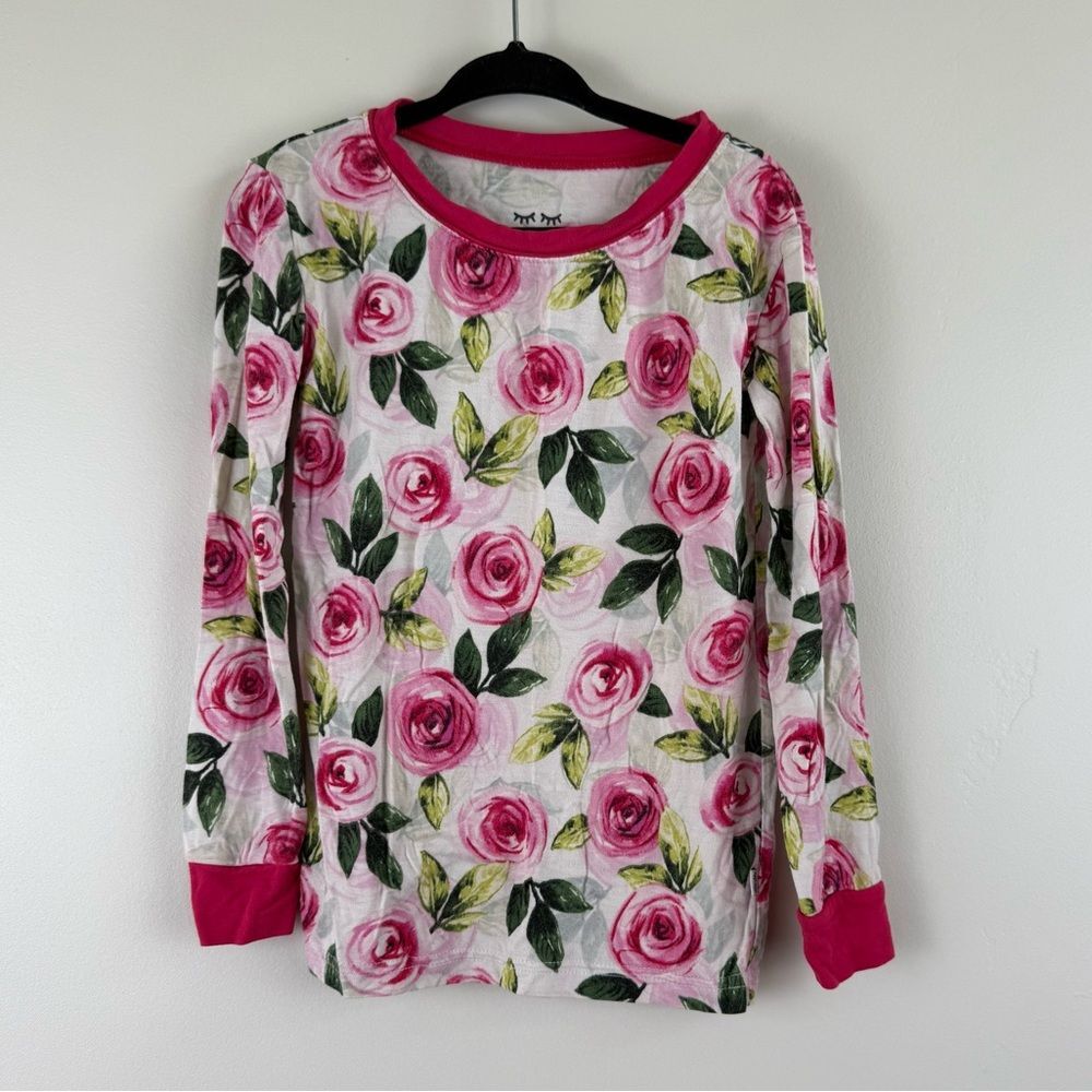Little Sleepies Pink OG Roses Pajama Top ONLY Size 4T Boys Girls Unisex